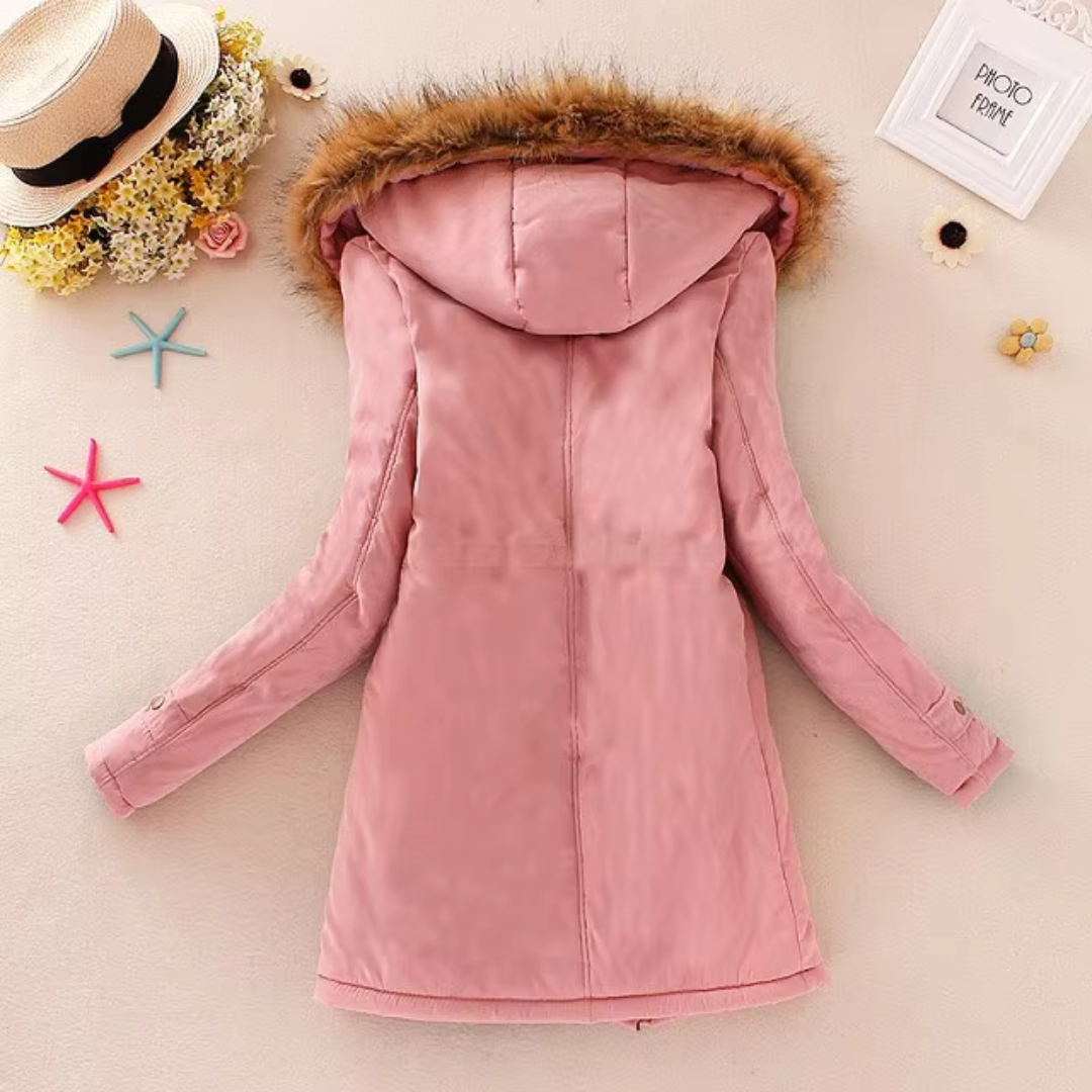 Therelle™ - Autumn/Winter Jacket with Hood, Embroidery, and Fitted Cut