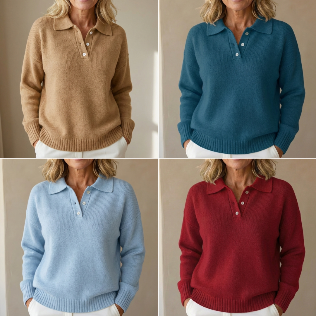 Clara | Refined Knit Polo Sweater