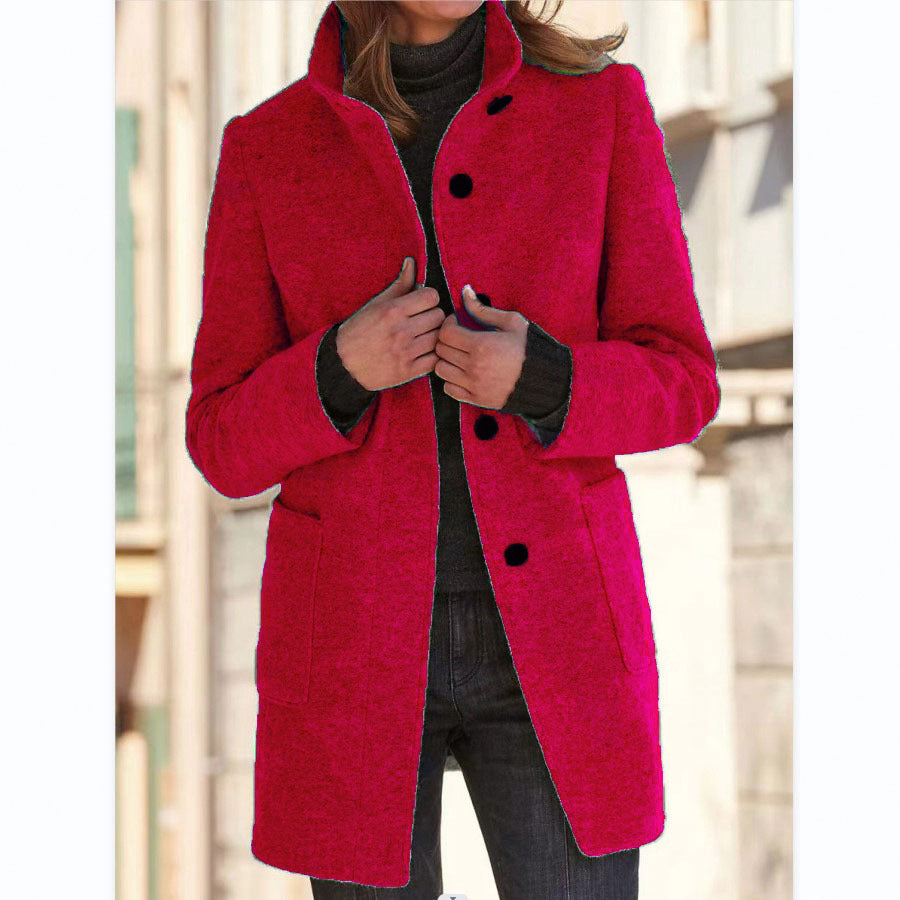 Vintora™ – Retro Women's Windbreaker with Buttons and Stand-Up Collar