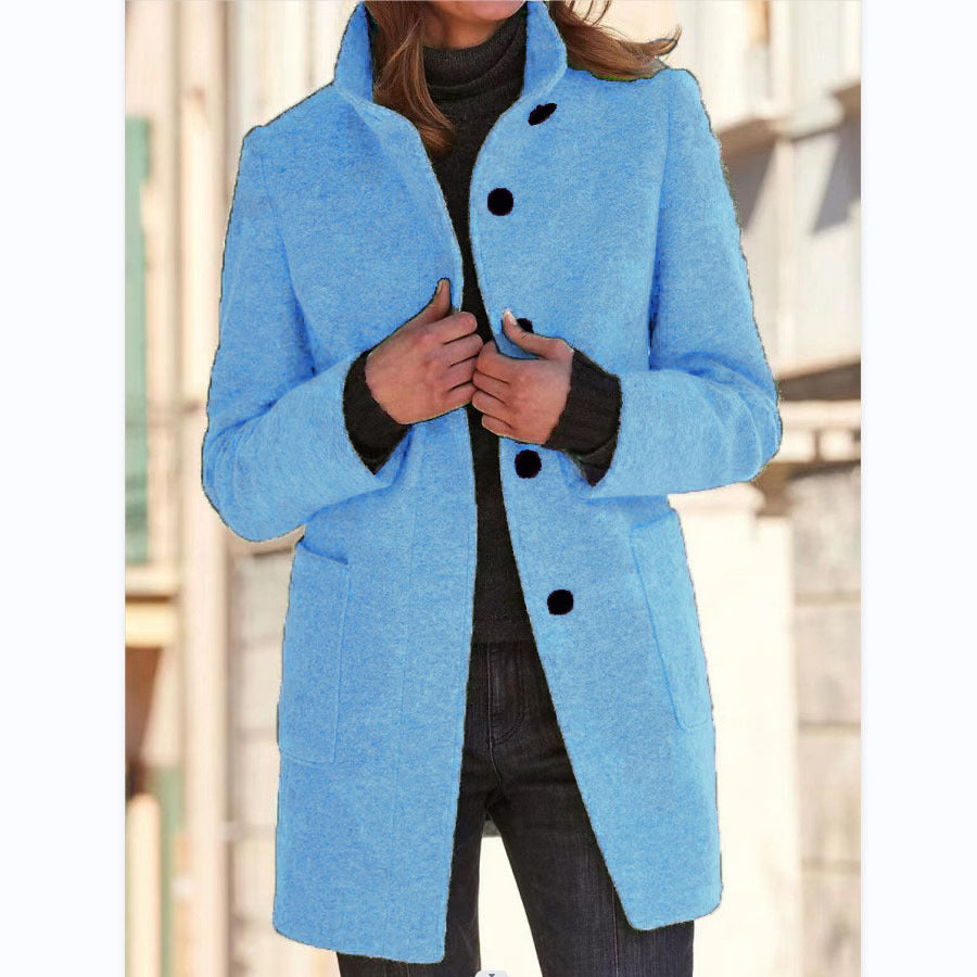 Vintora™ – Retro Women's Windbreaker with Buttons and Stand-Up Collar