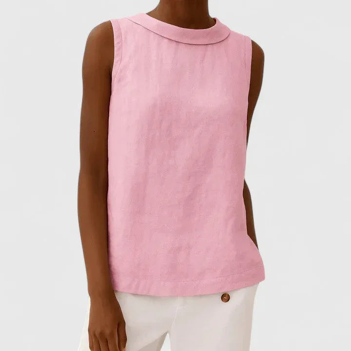Clara | Elegant Top with Roll Collar