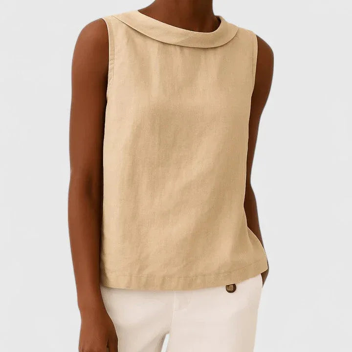 Clara | Elegant Top with Roll Collar