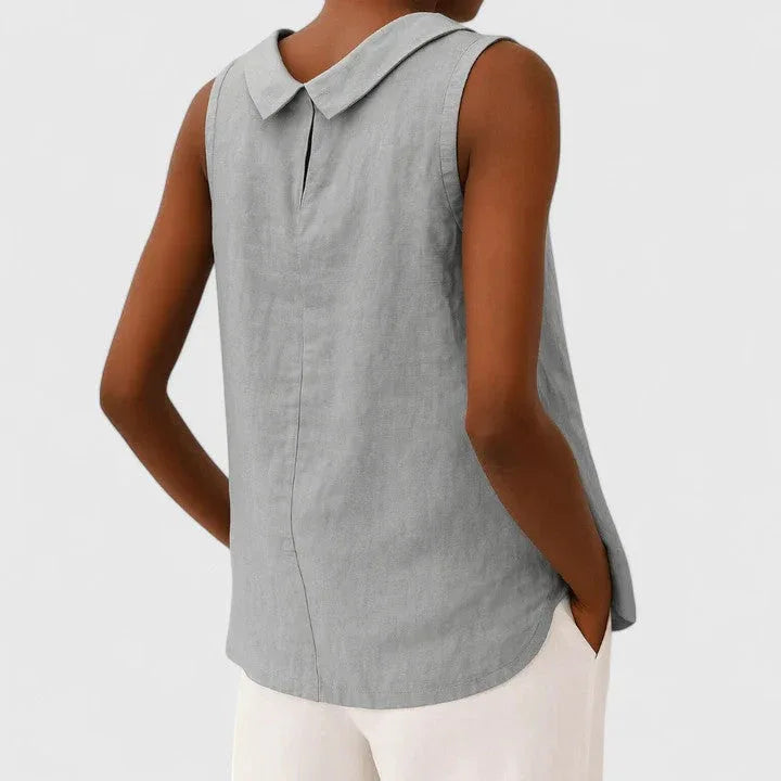 Clara | Elegant Top with Roll Collar
