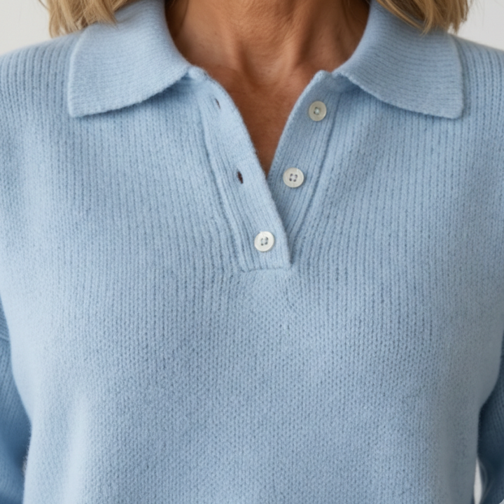 Clara | Refined Knit Polo Sweater