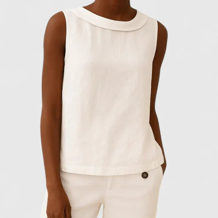 Clara | Elegant Top with Roll Collar