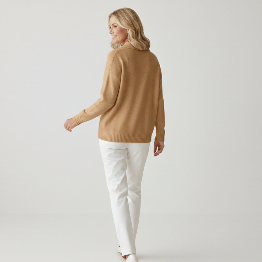 Clara | Refined Knit Polo Sweater
