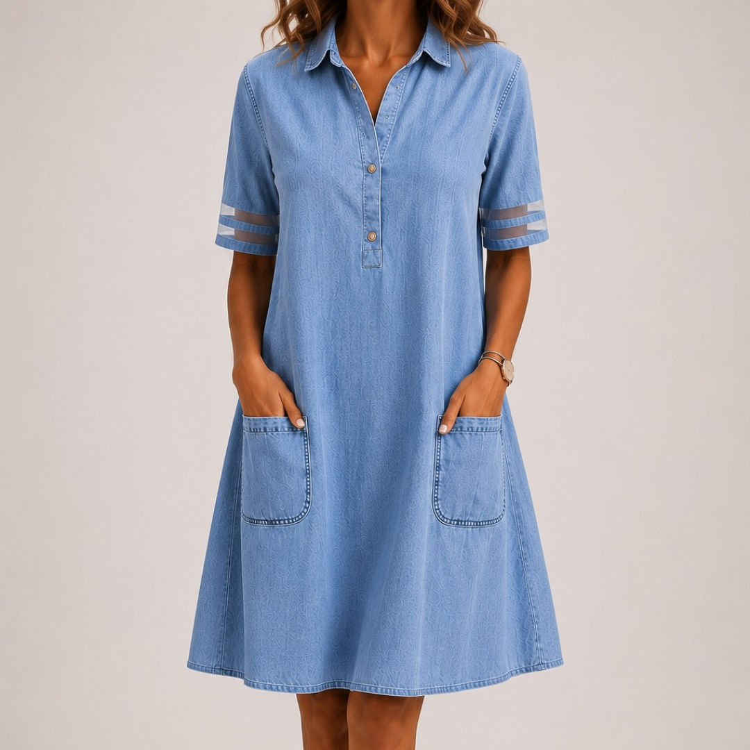 Brittany | Figure Flattering Denim Dress