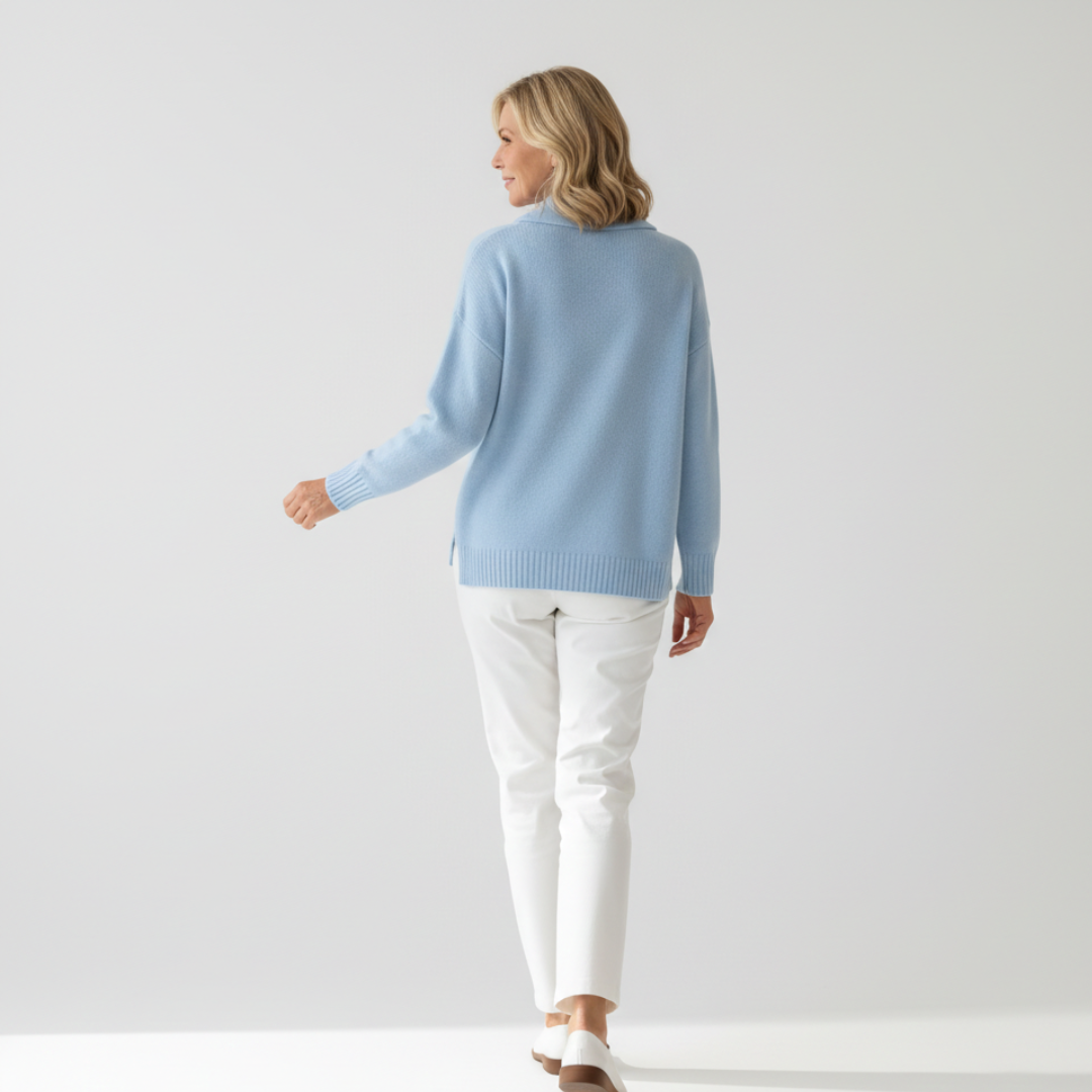 Clara | Refined Knit Polo Sweater