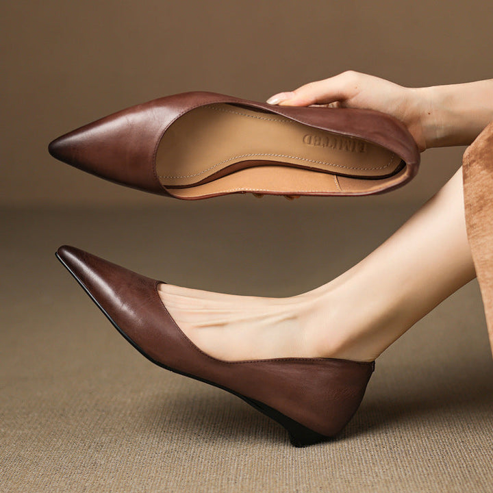 Meya Genuine Leather Flats
