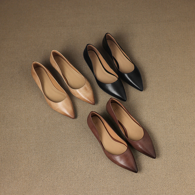 Meya Genuine Leather Flats
