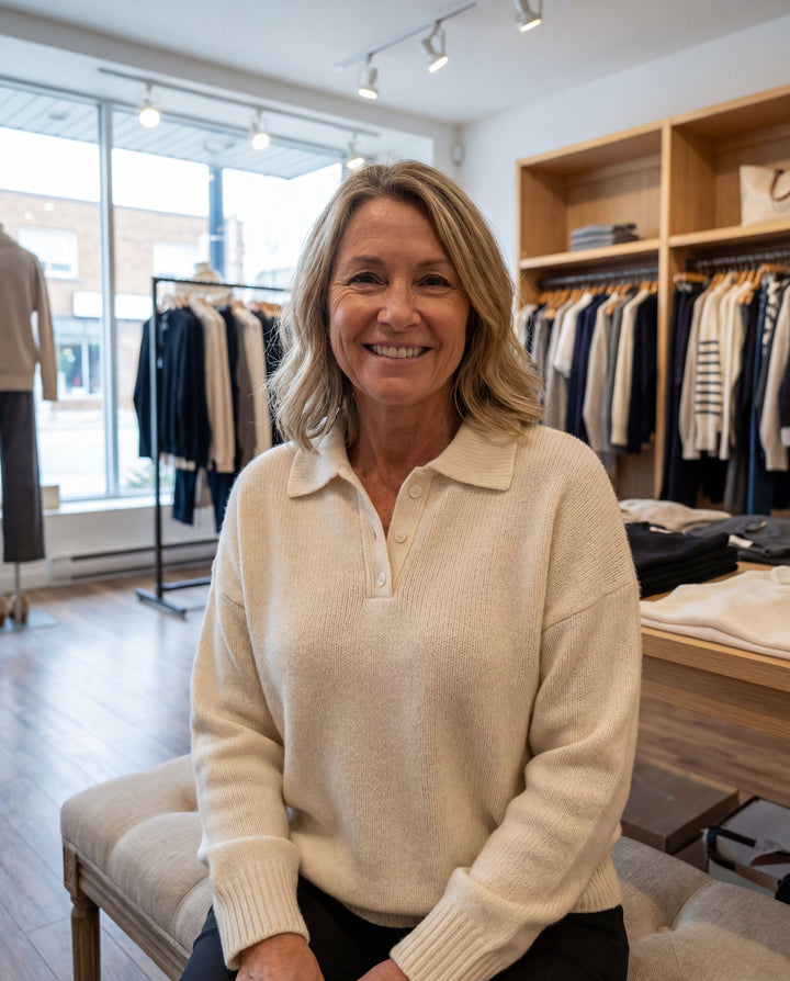 Clara | Refined Knit Polo Sweater