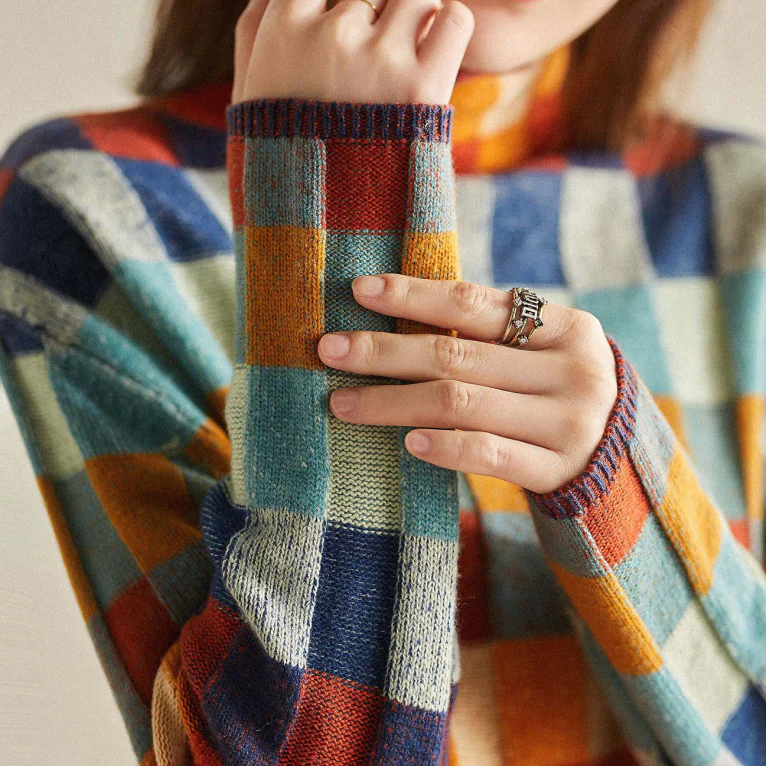 Olivia™ - Soft Patchwork Turtleneck